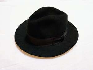 Vintage Dobbs New York Fedora | Black Fur Felt | Size 7 1/4
